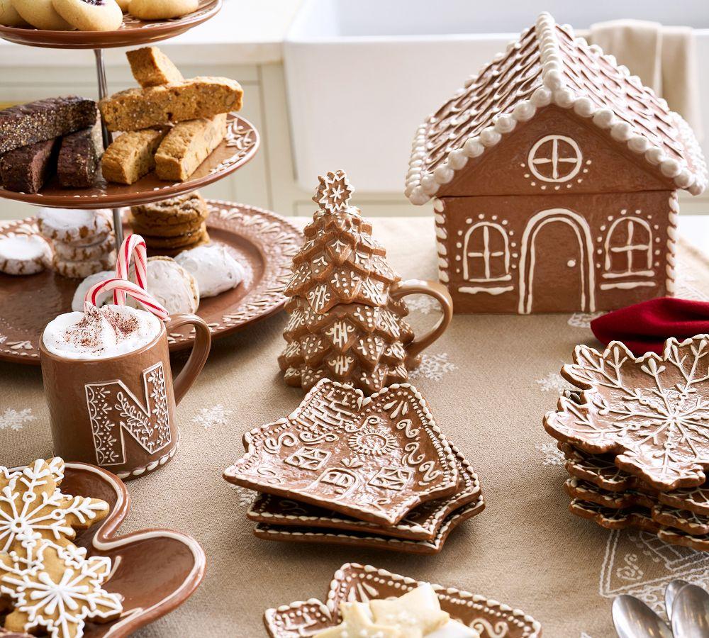 Gingerbread House Stoneware Appetizer Plates - Set of 4